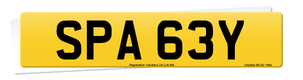 Registration number SPA 63Y